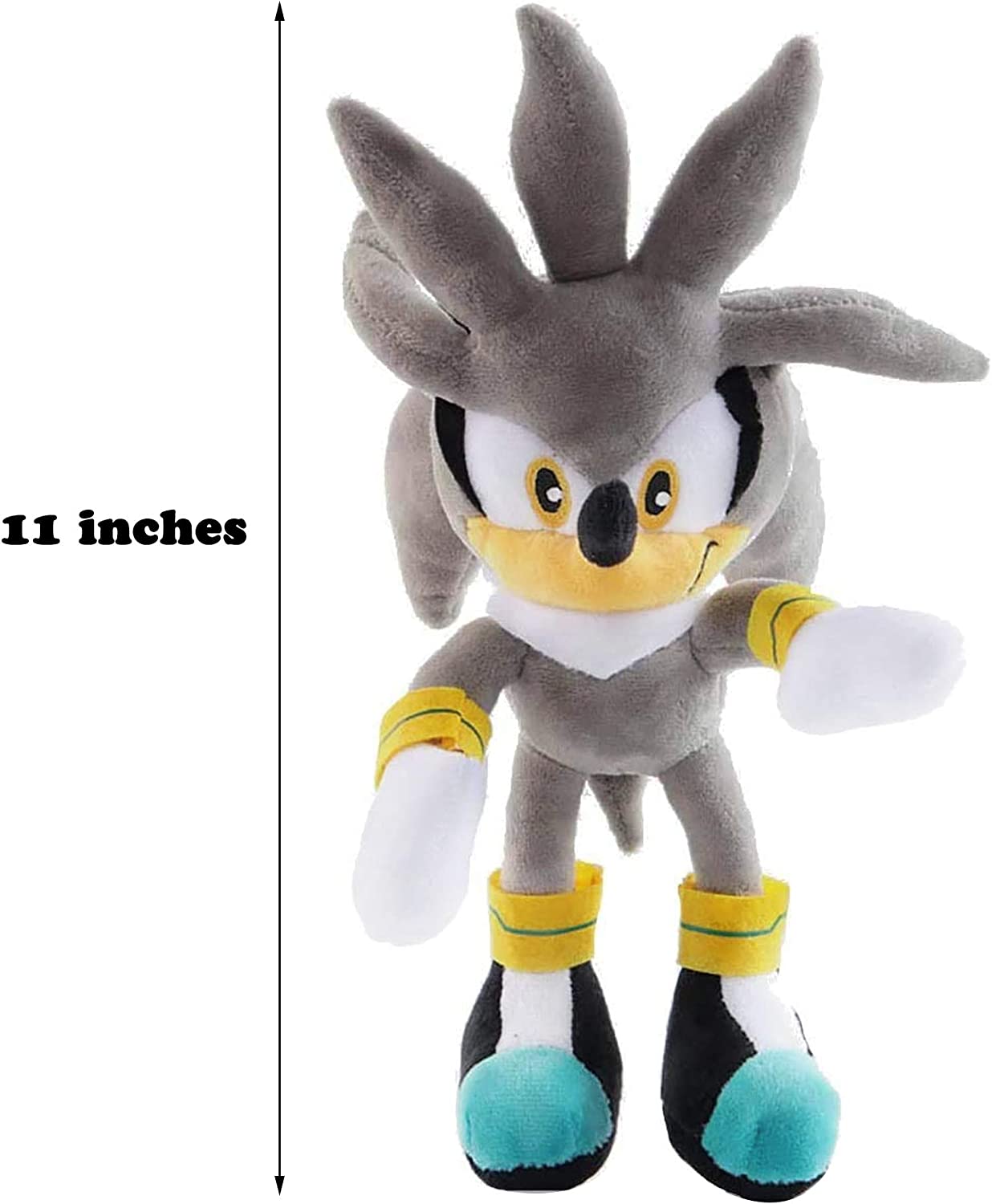 Huitich collectible sonic plush toy standing 11 inches tall with gray and yellow design