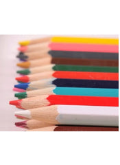Huitich wooden colored pencils for drawing and coloring arranged in a row with various vibrant colors