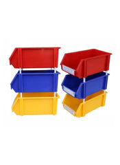 Huitich 3 tier organizer for home with red blue and yellow stackable storage bins