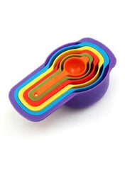 Huitich colorful measuring cups for baking nested set with vibrant rainbow colors and easy-to-read measurements