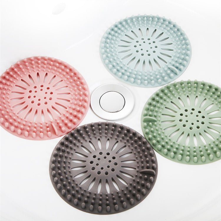 Huitich colorful shower drain strainer pack of four silicone drain filters in pastel colors