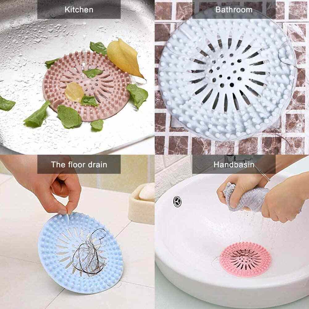 Huitich colorful shower drain strainer pack silicone filters for kitchen, bathroom, floor drain, and hand basin