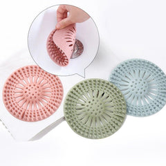 Huitich colorful shower drain strainer pack of silicone filters in pink green and blue for bathroom drains