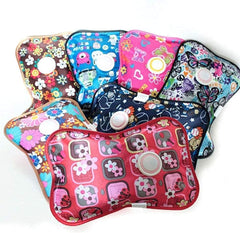 Black Olive patterned reusable electric hot water bag for pain relief in assorted floral and butterfly designs