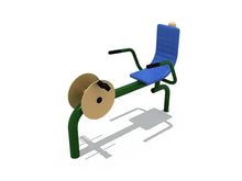T-Fitness compact full-body workout machine with blue seat and green frame