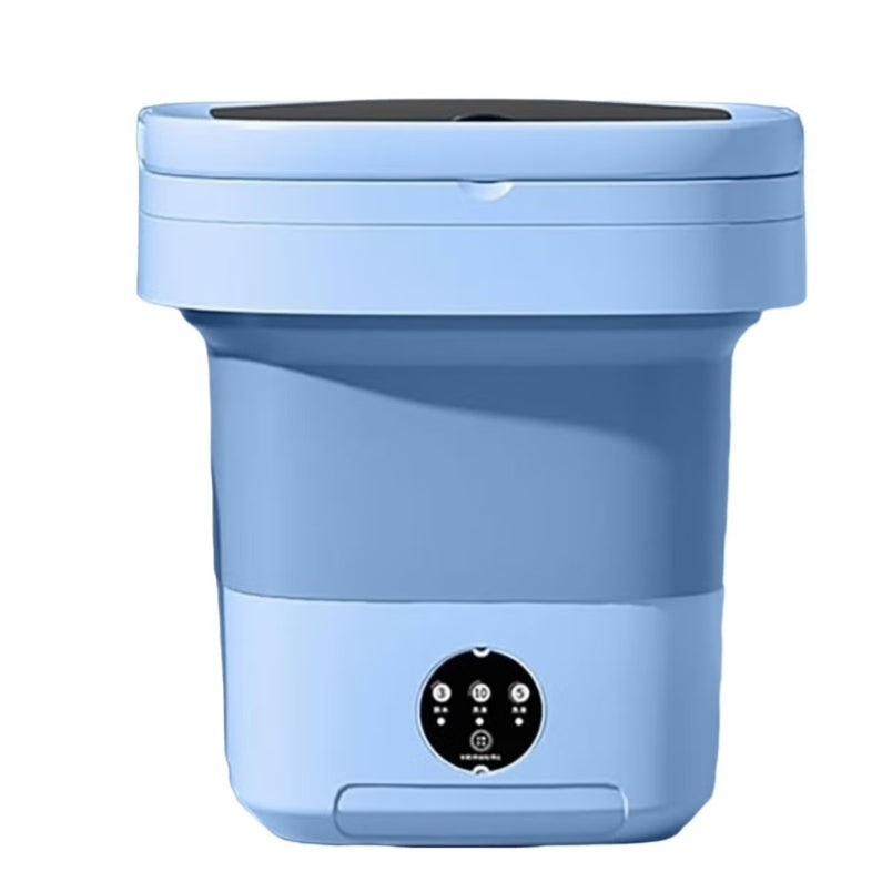 Huitich compact laundry washer for apartments in blue with digital control panel and collapsible design