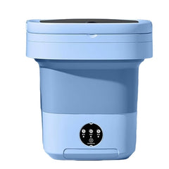 Huitich compact laundry washer for apartments in blue with digital control panel and collapsible design