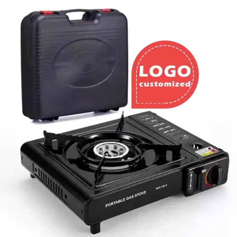 Huitich compact outdoor camping stove with portable gas burner and black carrying case