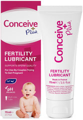 Conceive Plus fertility lubricant for conception 75ml white and pink tube and box with baby image