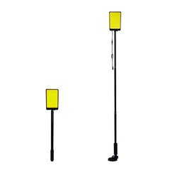 Huitich LED camping lantern 46W shown compact and fully extended with yellow light panels