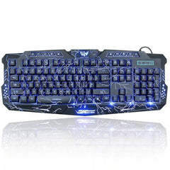 Huitich wired keyboard with cool crack lighting gaming keyboard design and illuminated keys
