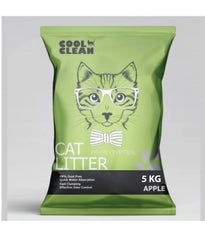 Cool Clean apple scented clumping cat litter 5kg with effective odor control and quick water absorption