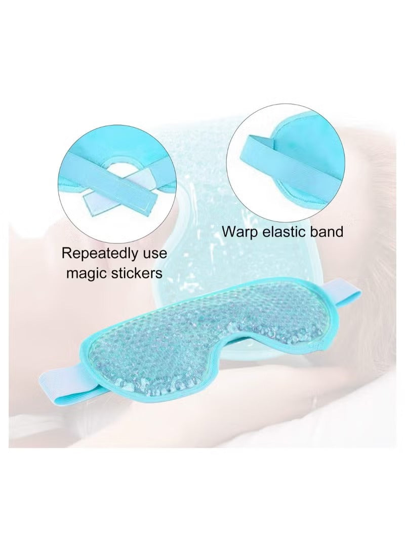 Huitich cooling gel sleep mask with warp elastic band and reusable magic stickers for comfort