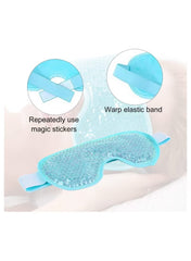 Huitich cooling gel sleep mask with warp elastic band and reusable magic stickers for comfort