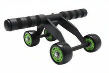 Huitich wheel roller ab exerciser with four black wheels and green grips