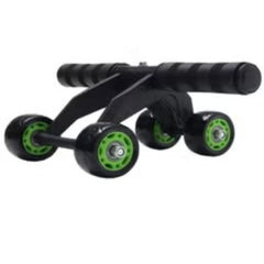 Huitich wheel roller core fitness equipment for home with black handles and green-accented wheels