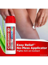 Hydrocortisone anti-itch liquid applicator bottle with no-mess applicator