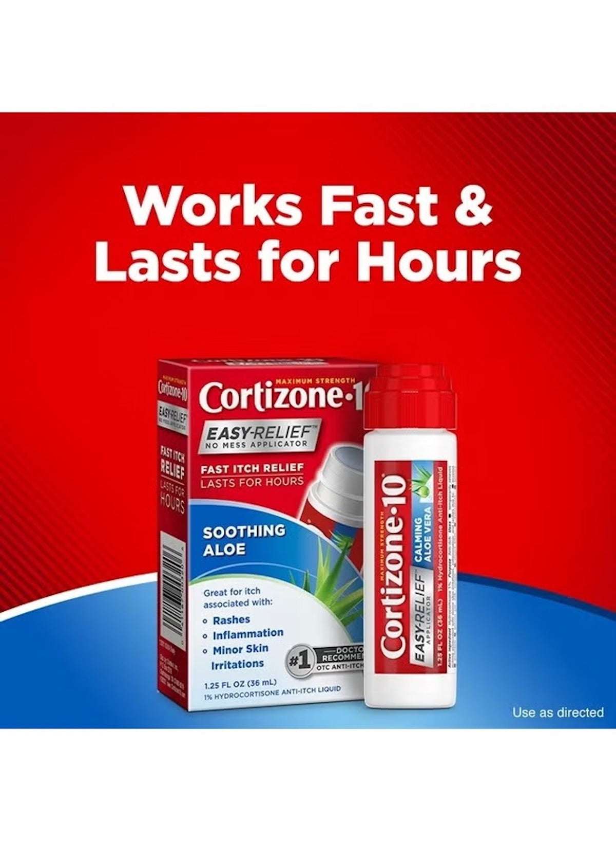Cortizone 10 hydrocortisone anti-itch liquid applicator for fast relief of rashes and skin irritations