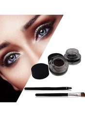 Huitich 2-in-1 gel eyeliner with brushes shown with brush applicators and close-up of eye makeup