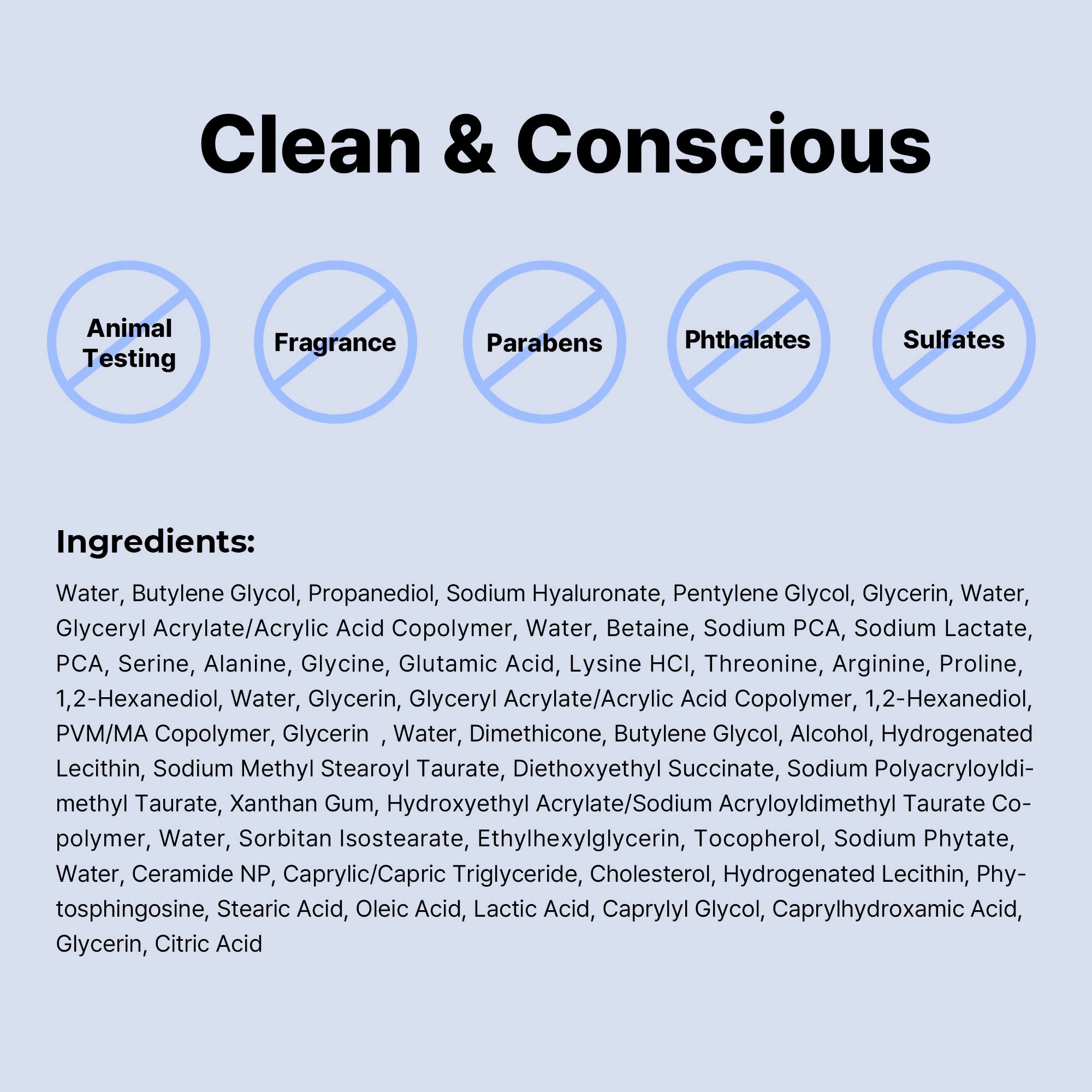 COSRX hyaluronic acid serum UAE clean and conscious claims free of parabens sulfates phthalates fragrance and animal testing