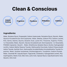 Clean & Conscious icons for COSRX serum ingredients, including no fragrance or parabens