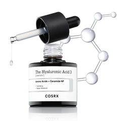 COSRX hyaluronic acid serum UAE dropper bottle Hyaluronic Acid 3 with molecular graphic and hydrating label