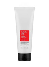 Gentle facial cleanser tube, white with red label and black base, 150 ml