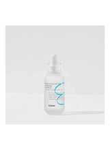 COSRX triple hyaluronic moisture ampoule serum bottle, label side view, 40 ml