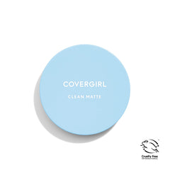 COVERGIRL Clean Matte oil control face powder for oily skin in light blue compact case