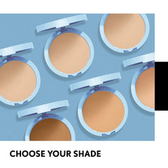 COVERGIRL oil control face powder for oily skin in multiple shades with light blue compact cases