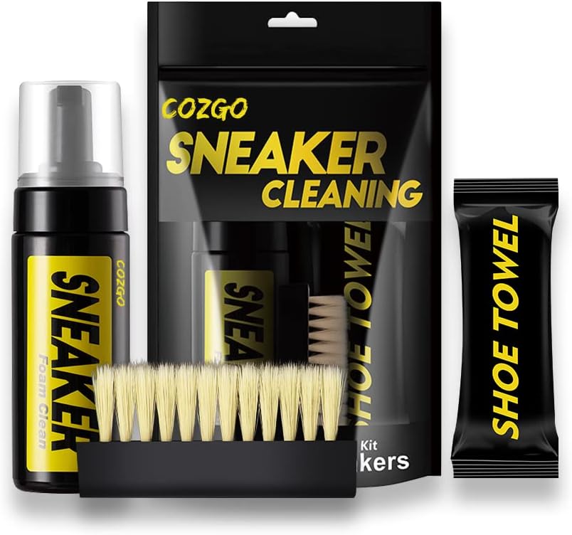 COZGO sneaker cleaning kit with waterless shoe cleaning foam brush and shoe towel