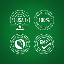 Quality badges: USA packed, 100% highest quality, GMP