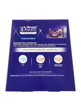 Dental whitening kit box with 3D White strips and instruction icons