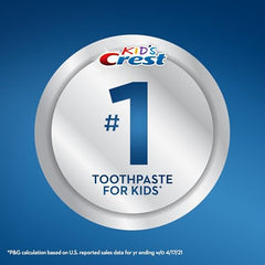Crest Kids number one toothpaste badge with logo and seal promoting gentle daily oral care kids fluoride toothpaste UAE