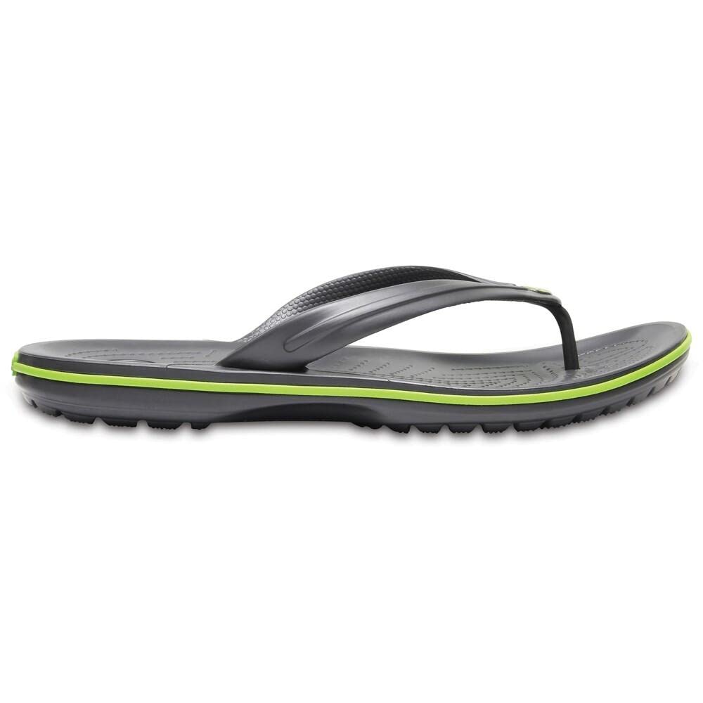 Black and green comfortable Crocs slip on shoes with textured footbed and durable sole