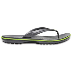 Black and green comfortable Crocs slip on shoes with textured footbed and durable sole