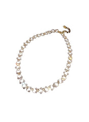 Huitich elegant crystal choker necklace with delicate linked design and gold clasp closure
