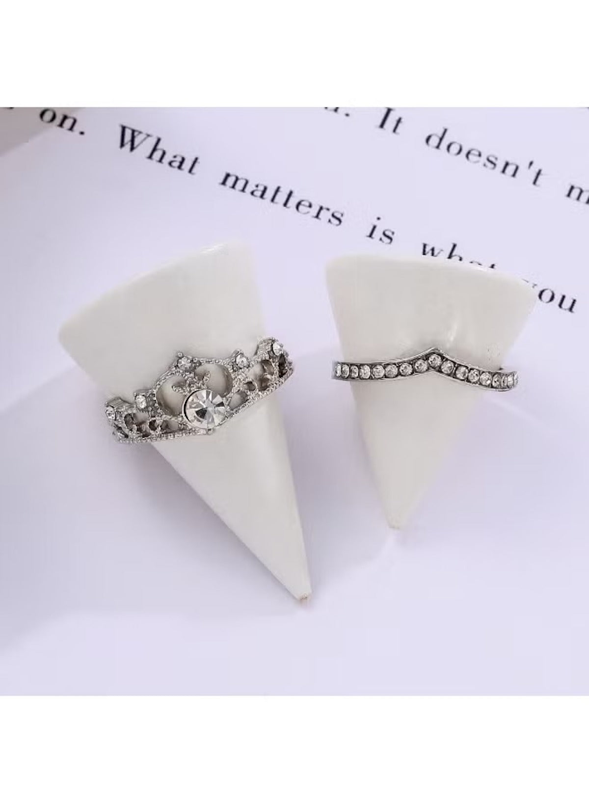 Huitich crystal crown adjustable ring set featuring elegant sparkle and unique designs