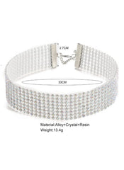 Crystal rhinestone choker necklace with sparkling crystals and adjustable clasp by hutich