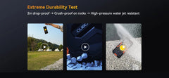 Cubot King Kong Power 5 Android 15 smartphone undergoing extreme durability tests, 2m drop crush and high pressure water jet