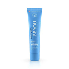 Curaprox Be You gentle whitening toothpaste, blue tube with cap at top