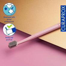 Curaprox Velvet ultra-soft toothbrush, mauve handle, compact gray bristle head