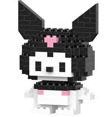 Huitich cute anime block toys building set featuring a black and white character figure with pink accents