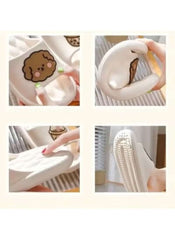 Huitich cute summer slippers EU 38-39 in white with soft flexible sole and bear face design