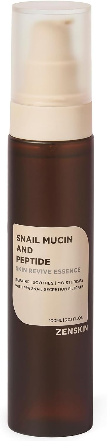 Snail Mucin and Peptide Skin Revive Essence | Korean Hydrating Anti-Aging Serum with 97% Snail Mucin, 5 Peptides & Hyaluronic Acid, 100ml