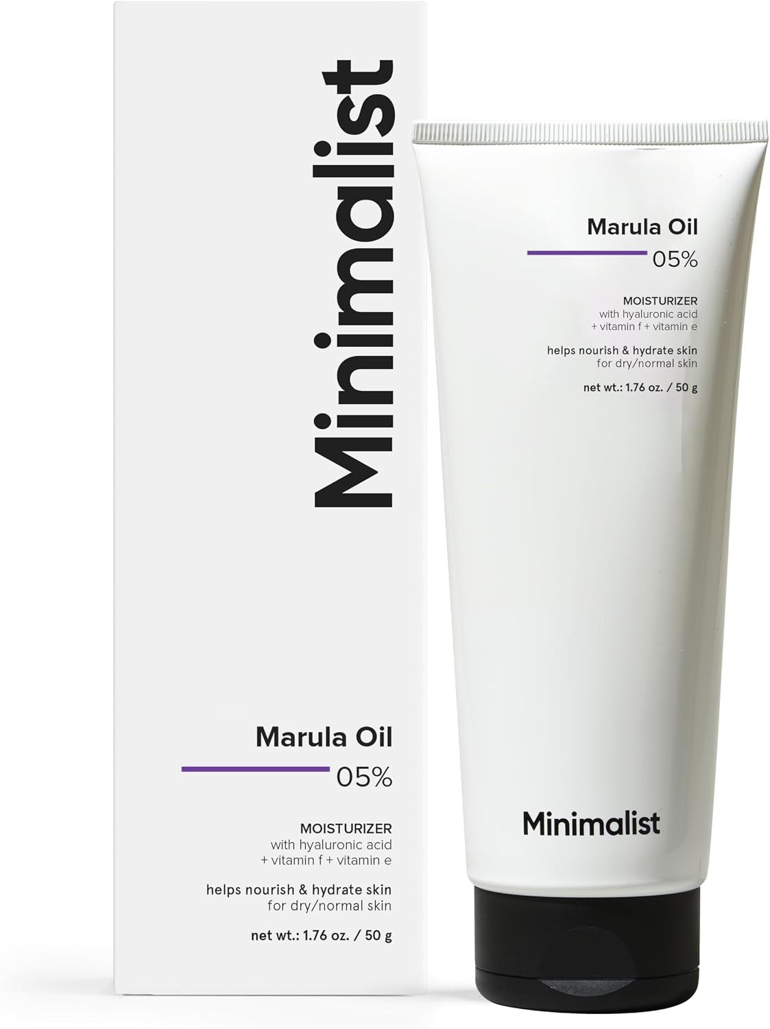Minimalist Moisturizing Face Cream for Dry Skin to Normal Skin| Hyaluronic Acid and Marula Oil 5% for All Day Moisturization & Hydration, Barrier Repair Face Cream| Non Comedogenic and Acne Safe