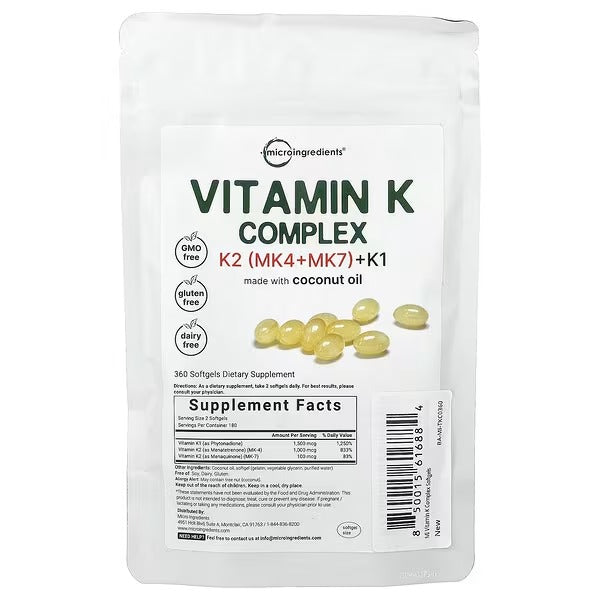 Micro Ingredients, Vitamin K Complex, 360 Capsules