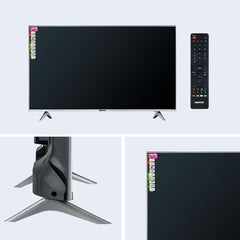 Geepas 32-Inch HD Smart LED TV, Android 14.0, Wi-Fi, HDMI, USB, Headphone Jack, Remote Control, GLED3202SCHD, Black
