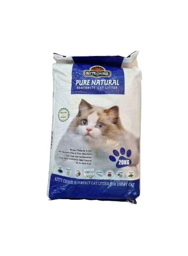 Kitty Choice pure natural bentonite cat litter, apple scented, 20 kg bag