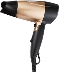 Geepas 1600W Powerful Travel Hair Dryer with Foldable Handle | Fast Drying Result | 2-Speed & 2 Temperature Settings | Cool Shot Function For Frizz Free Shine & Elegant Concentrator – 2 Years Warranty